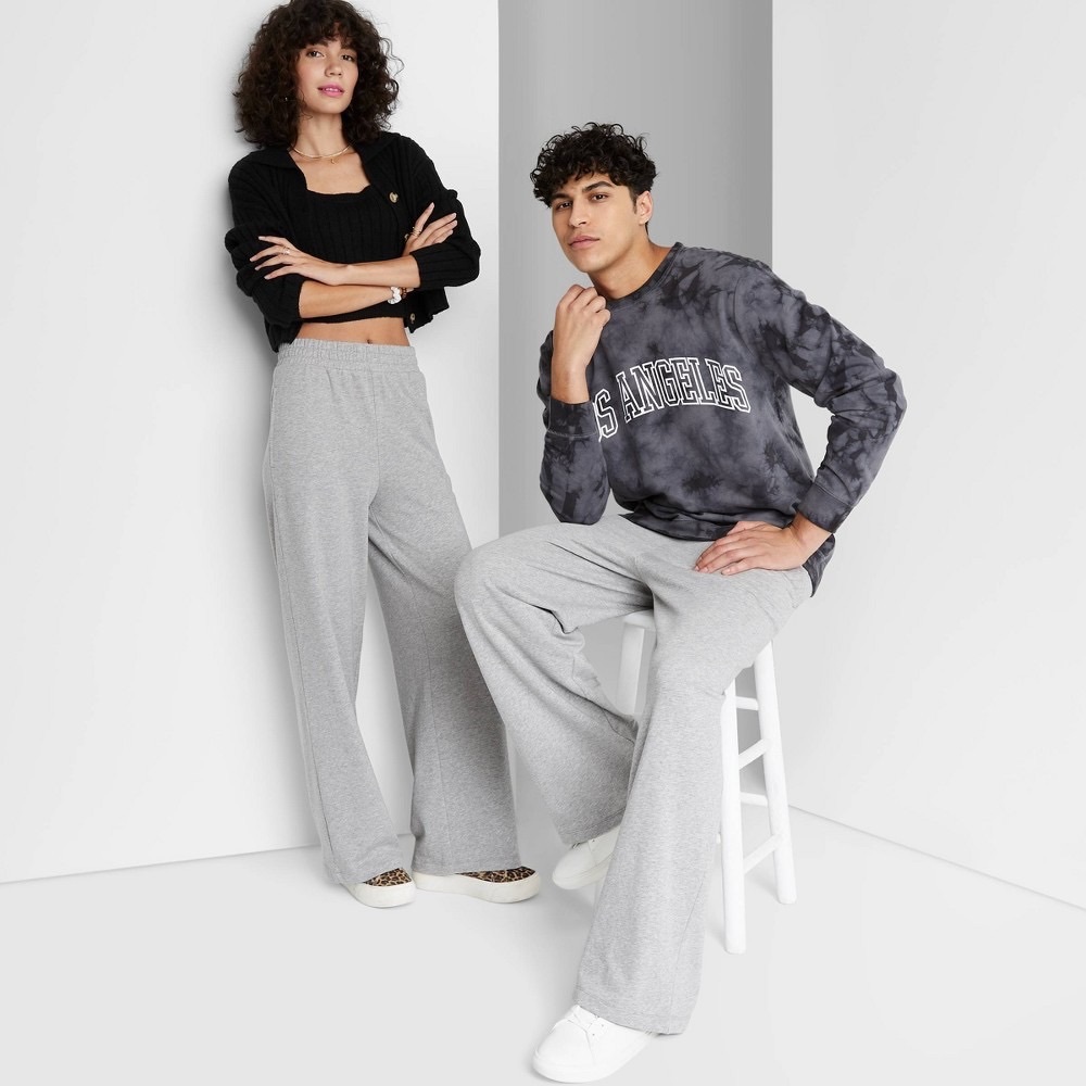 High-Rise Straight Leg Sweatpants - Wild Fable™- Grey- Multiple Sizes